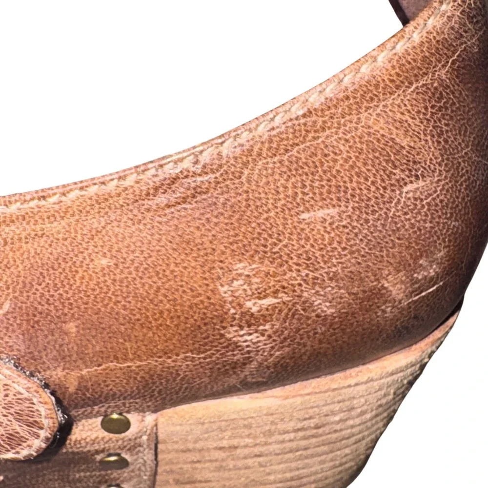 Antelope Brown Leather Mary Jane Wedge Clogs Shoes Women's EU 39 US 8.5 Comfort